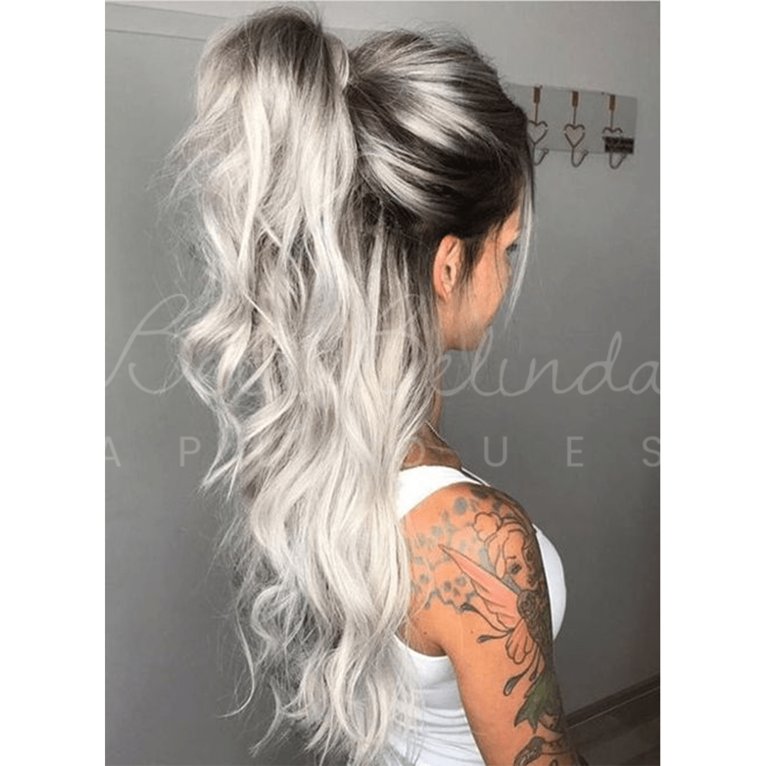 Bela Belinda Ondulado / 60cm Rabo-De-Cavalo Castanho Loiro Platinado Cinza Entrega Rápida