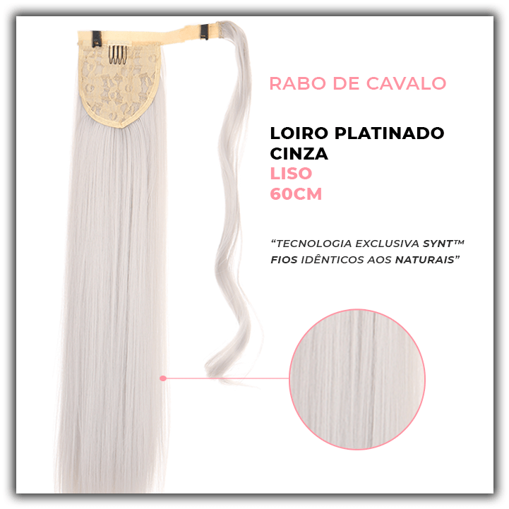 Bela Belinda Ondulado / 60cm Rabo-De-Cavalo Castanho Loiro Platinado Cinza Entrega Rápida