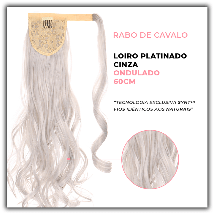 Bela Belinda Ondulado / 60cm Rabo-De-Cavalo Castanho Loiro Platinado Cinza Entrega Rápida