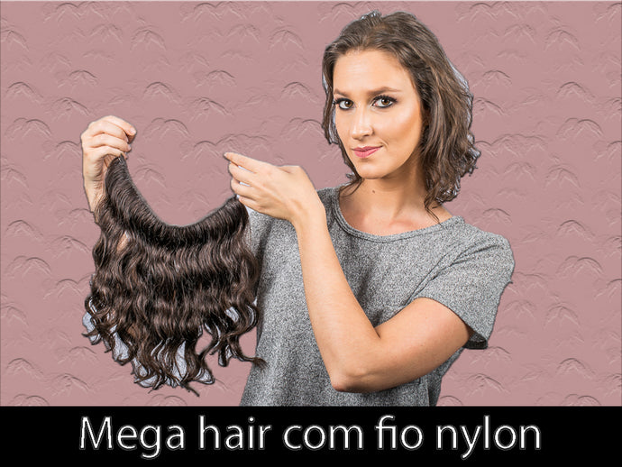 Mega hair com fio de nylon