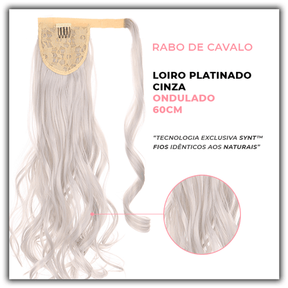 Bela Belinda Ondulado / 60cm Rabo-De-Cavalo Castanho Loiro Platinado Cinza Entrega Rápida