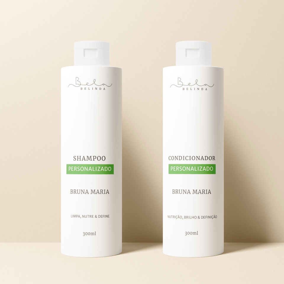 Bela Belinda Tratamento Completo (Shampoo + Condicionador) Tratamento Biocompatível para Cabelos Secos e Quebradiços.
